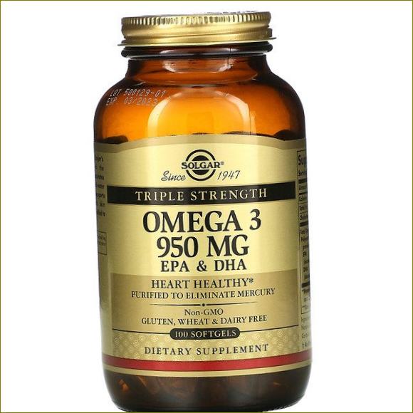 Internet, omega-3 EPA i dokozaheksanska kiselina, trostruka snaga, 950 mg, 100 kapsula