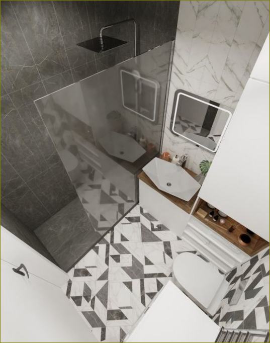 Fotografija 10: dizajn kupaonice s tušem: 30 modernih opcija