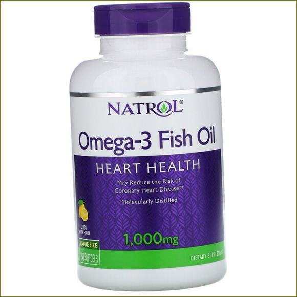 Omega-3 riblje ulje, prirodni okus limuna, 1000 mg, 150 mekih tableta