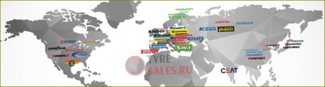 Karta marki guma po zemljama